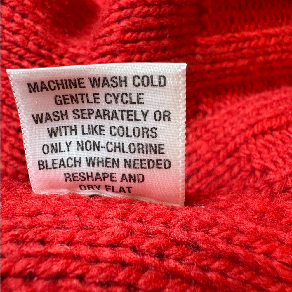 Studio Works Red Cable Knit Pullover Sweater Wool… - image 7